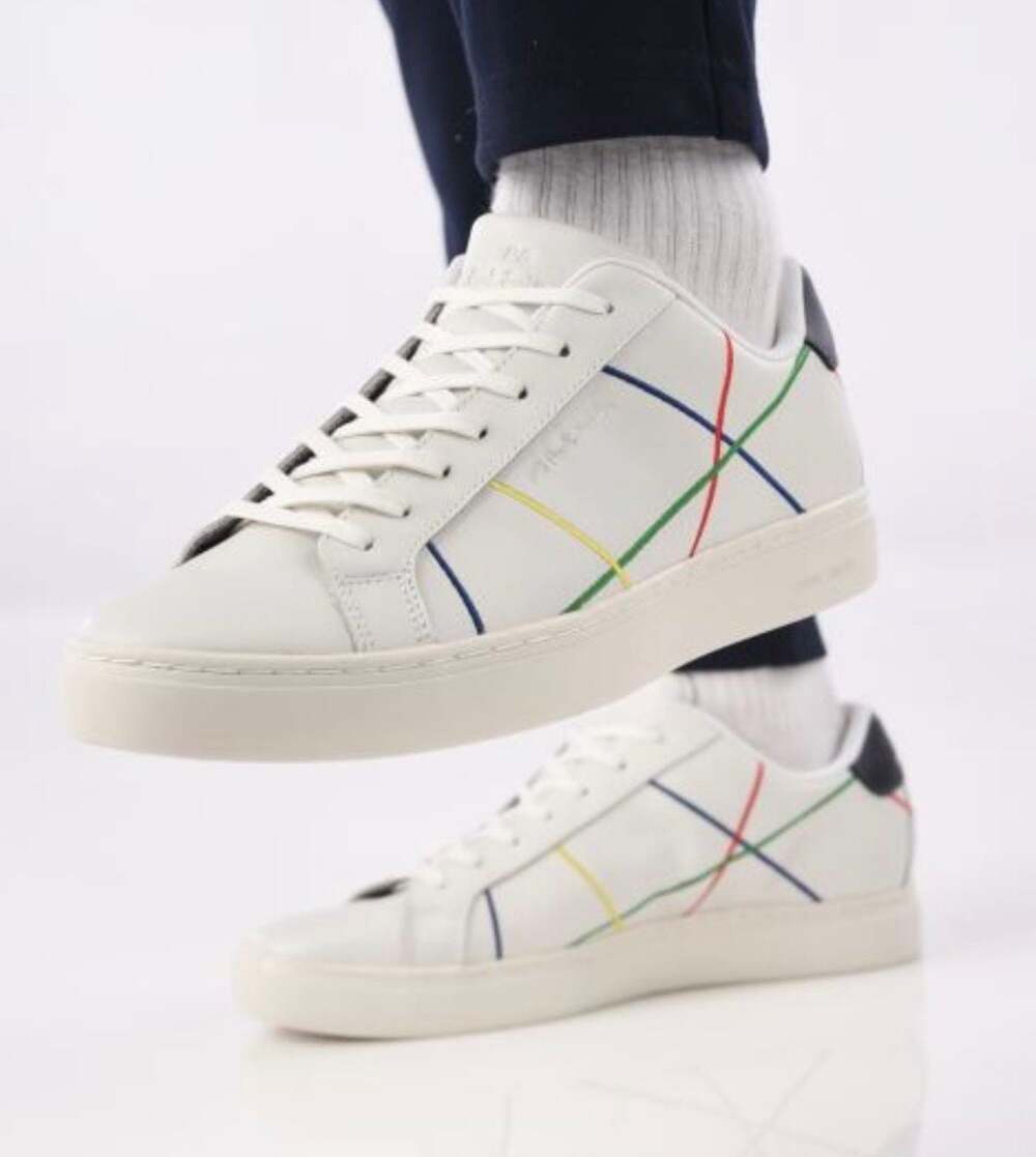 Paul Smith Men's White Abstract 'Rex' Sneakers